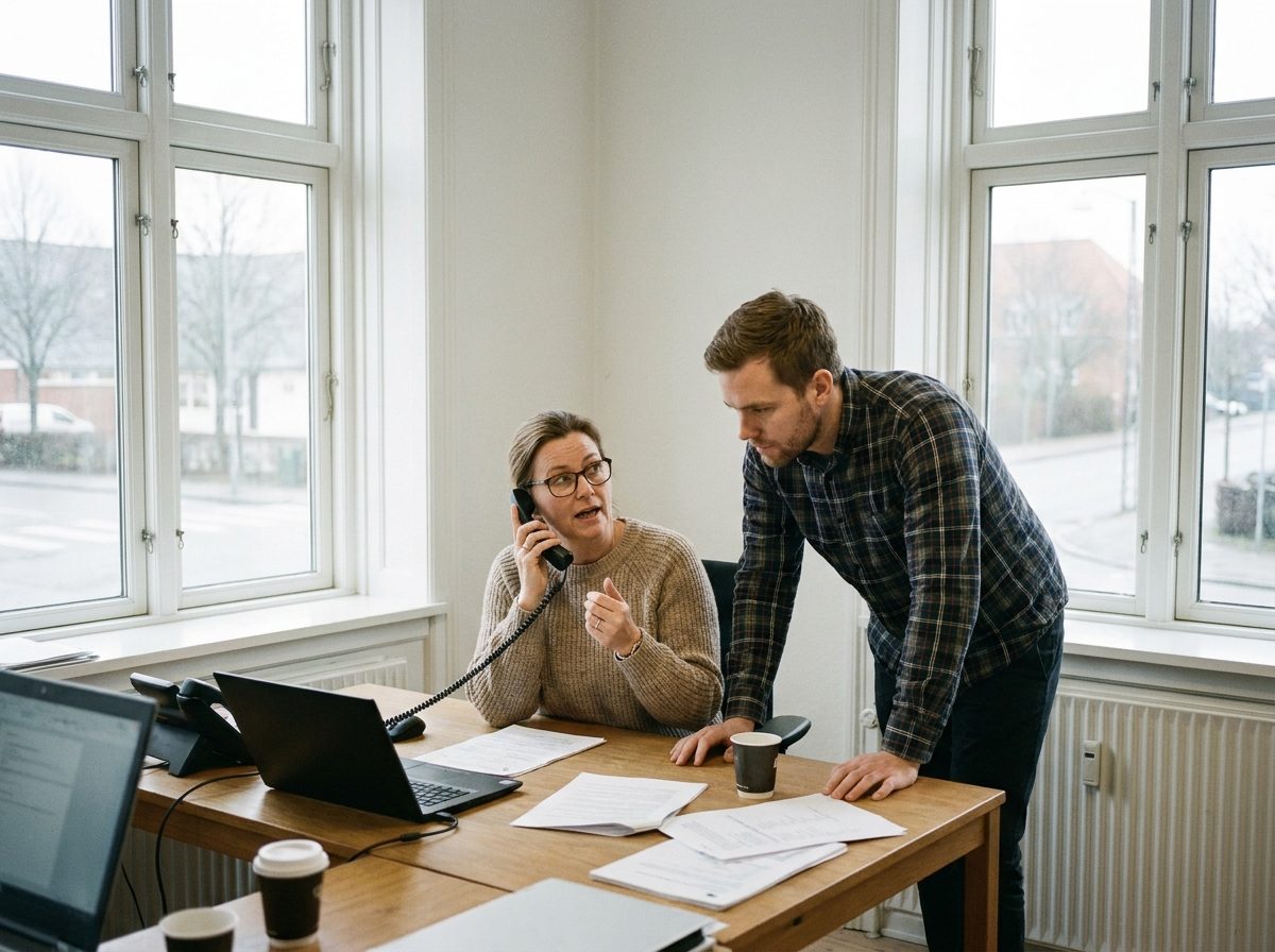 To rådgivere arbejder med en låneansøgning